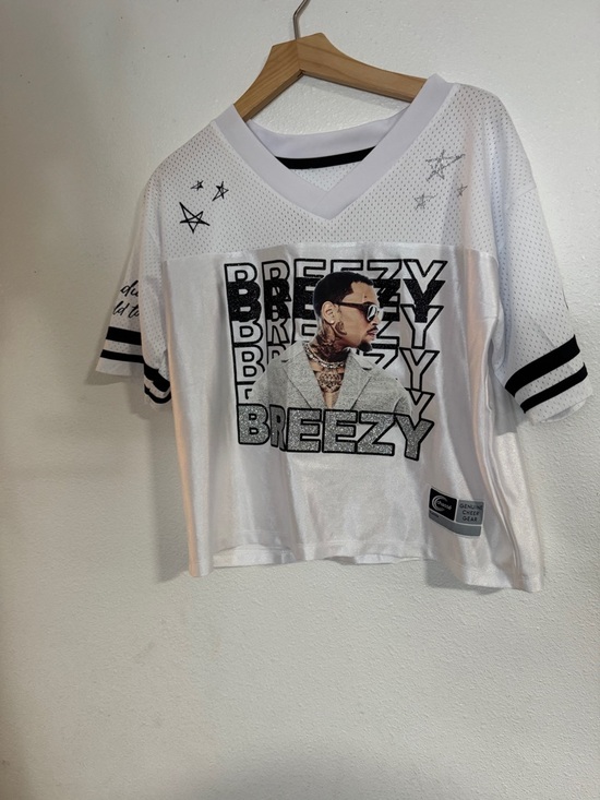Chasse Other - Chris Brown Chasse Graphic White V-Neck Short Sleeve Tee 20 years of CB Tour